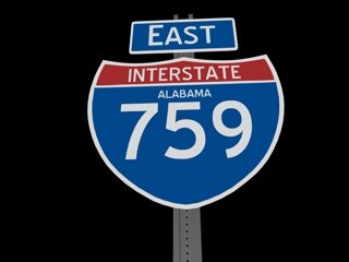 interstate 759 east highway sign 3d c4d - Interstate 759 East AL Sign by Mr_Rational